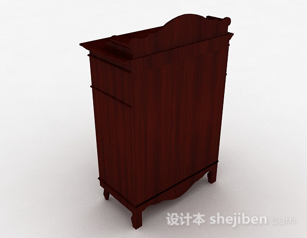 设计本欧式枣红色双门储物柜3d模型下载