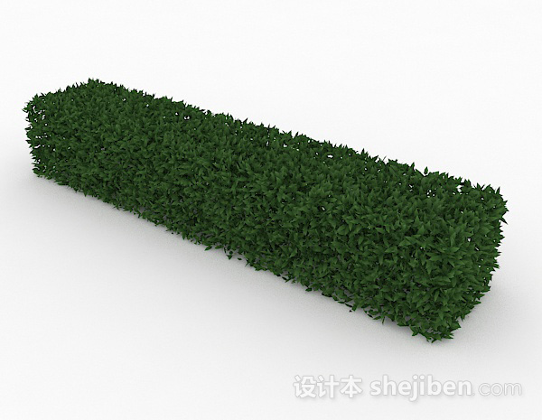 免费披针形树叶灌木长方形造型3d模型下载