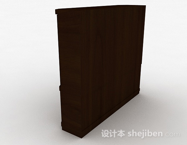 设计本棕色客厅四门展示柜3d模型下载