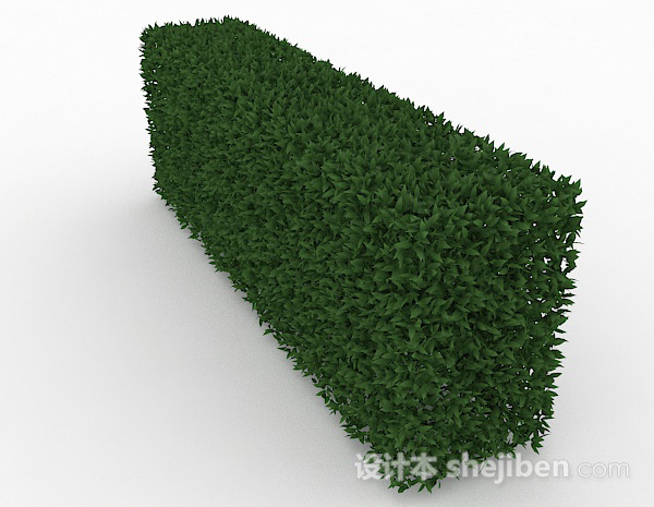 设计本长方形绿草丛3d模型下载