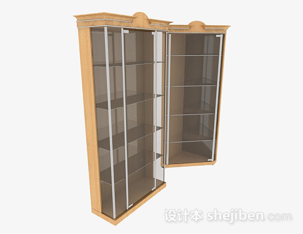 设计本家居书柜组合3d模型下载