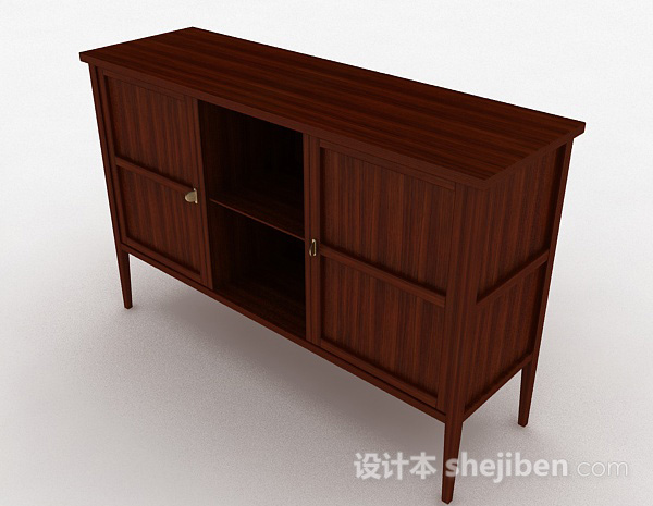 现代风格棕色木质家居柜子3d模型下载
