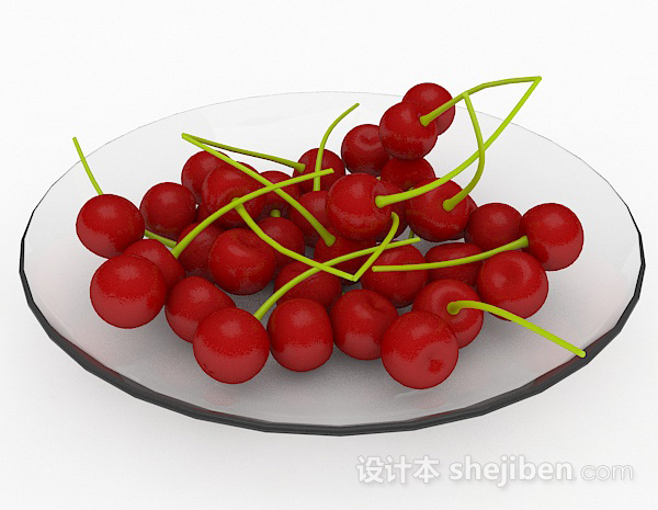 设计本红色樱桃3d模型下载