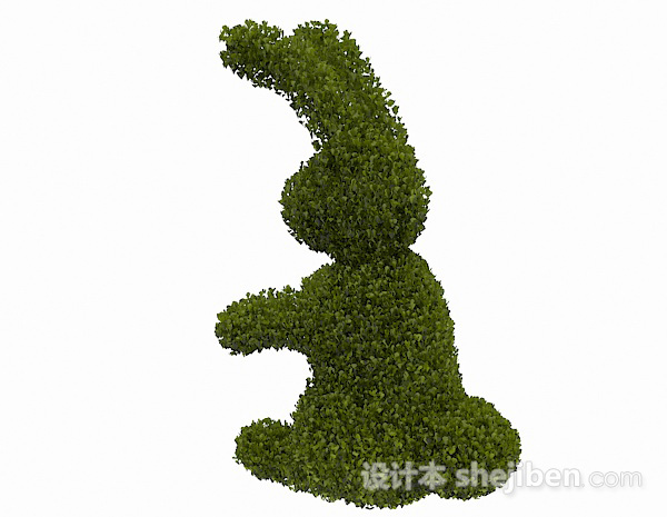设计本兔子造型公园植卉3d模型下载