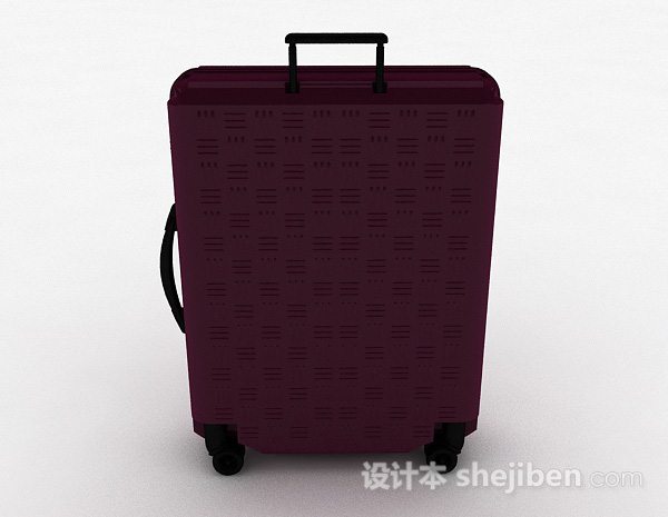 现代风格紫色拉杆行李箱3d模型下载