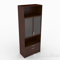 棕色木质家居柜子3d模型下载