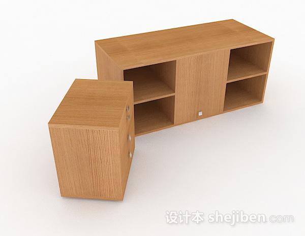 现代风格简约家居木质床头柜3d模型下载