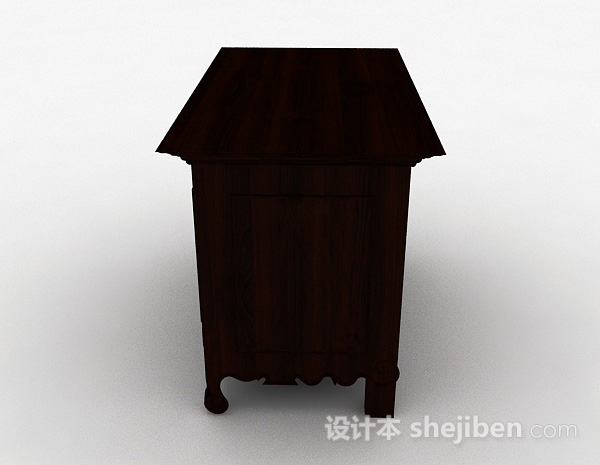 免费欧式雕花木质单层储物柜3d模型下载