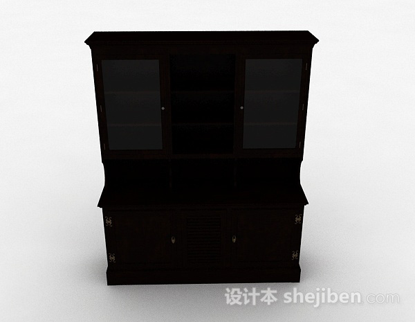 现代风格黑色多层展示柜3d模型下载
