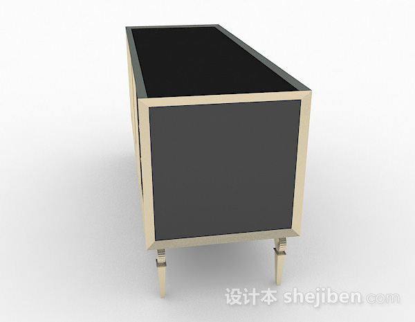 设计本黑色电视柜3d模型下载