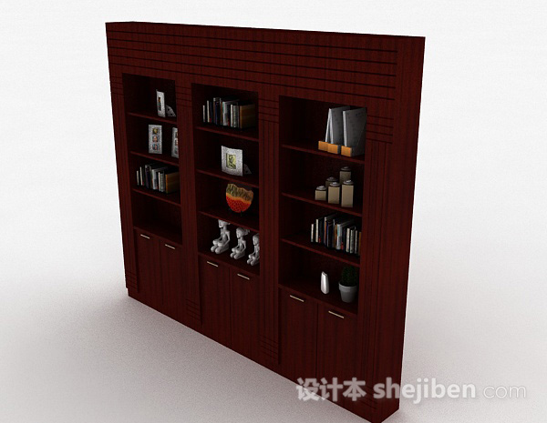 现代风格木质家居展示柜3d模型下载