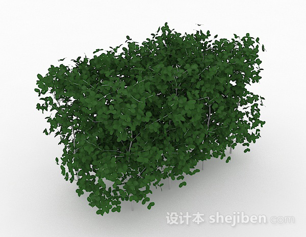 现代风格椭圆形树叶灌木树3d模型下载