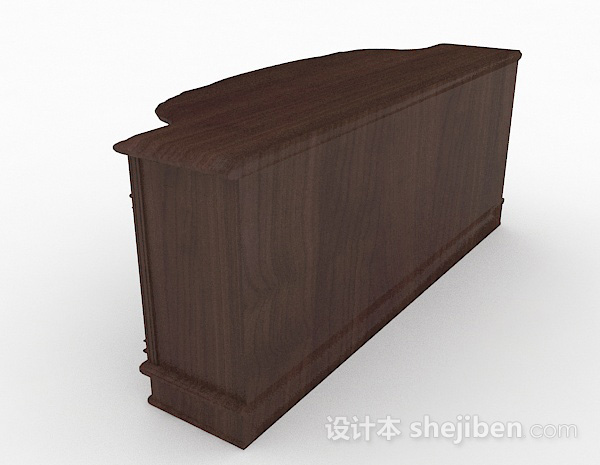 设计本实木棕色电视柜3d模型下载