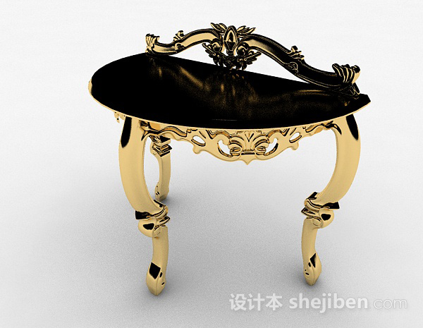 免费黄色摆设装饰桌子3d模型下载
