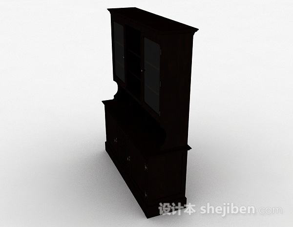 设计本黑色多层展示柜3d模型下载