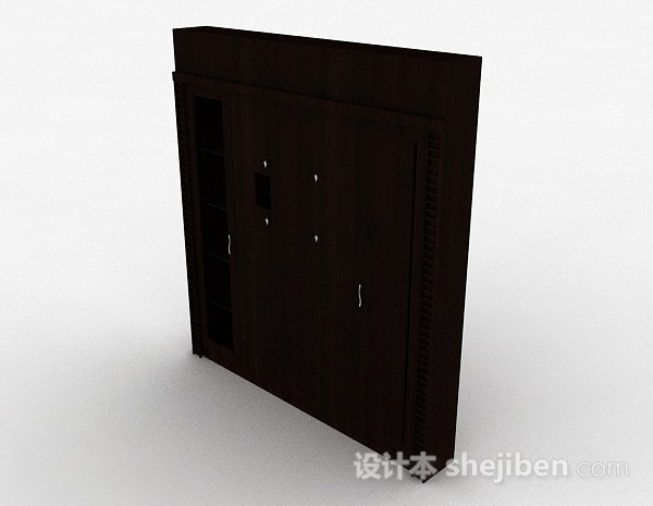 现代风格现代风格木质推拉门衣柜3d模型下载