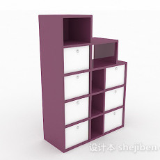 紫色家居柜子3d模型下载