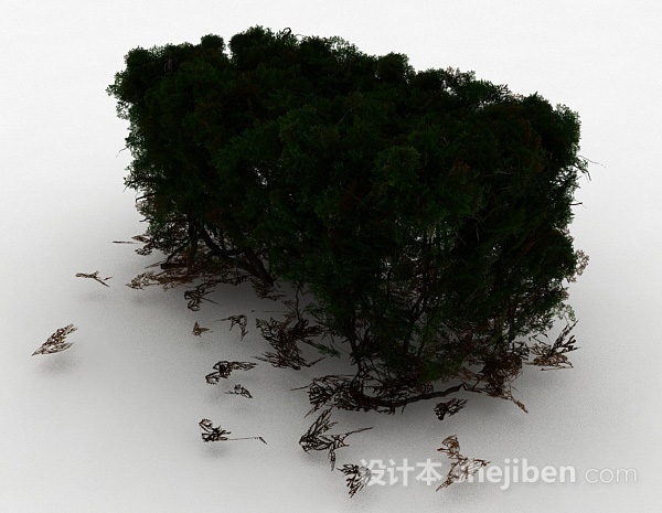 现代风格墨绿色景观植物3d模型下载