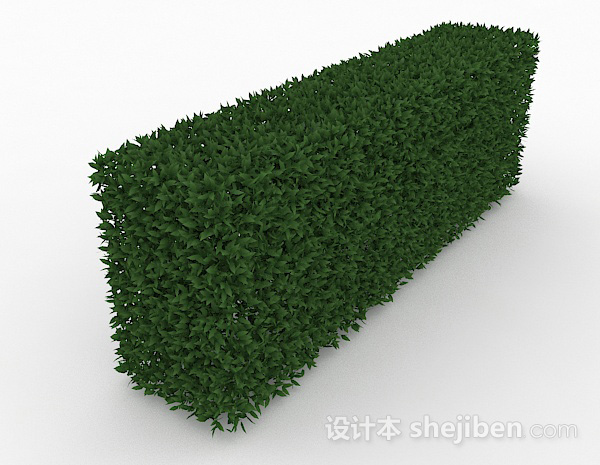 免费长方形绿草丛3d模型下载