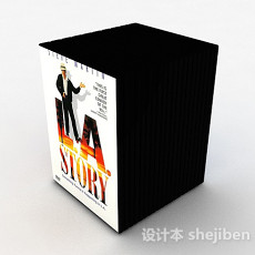 黑白双色DVD光盘套装3d模型下载