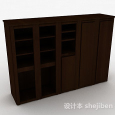 棕色木质衣柜3d模型下载