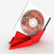 红色DVD光盘3d模型下载