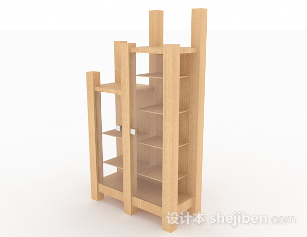 现代风格简约木质家居柜子3d模型下载