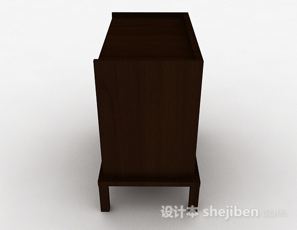 免费棕色现代风格双门储物柜3d模型下载