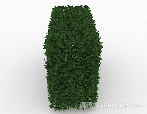 现代风格方形绿草丛3d模型下载
