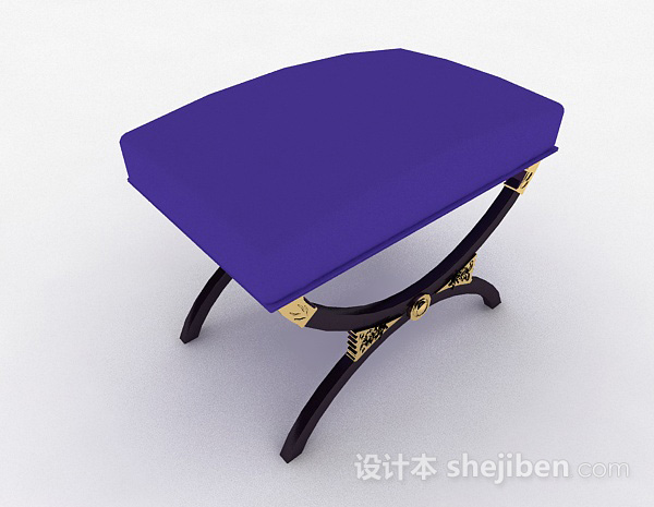 现代风格紫色凳子3d模型下载