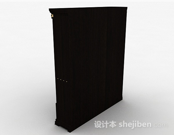 设计本黑色木质书柜3d模型下载