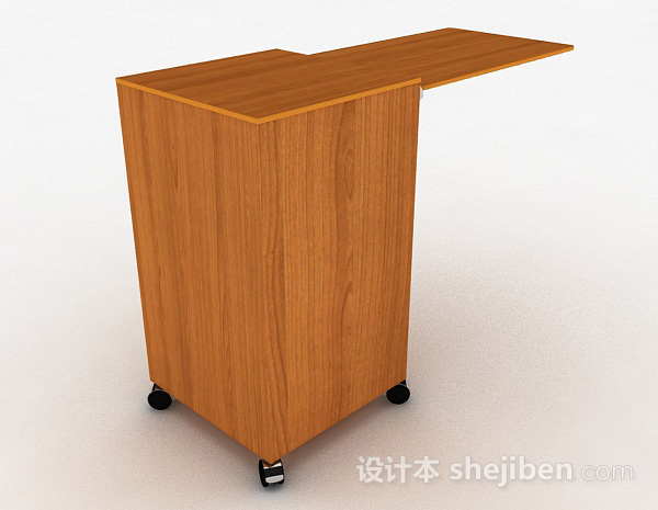 设计本棕色木质多功能柜子3d模型下载