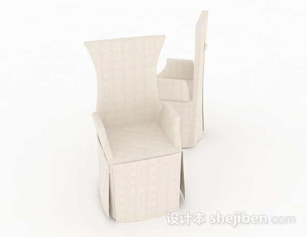 免费白色休闲椅子3d模型下载
