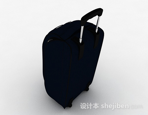 设计本深蓝色行李箱3d模型下载