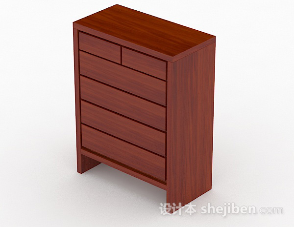 现代风格棕色木质存储柜3d模型下载