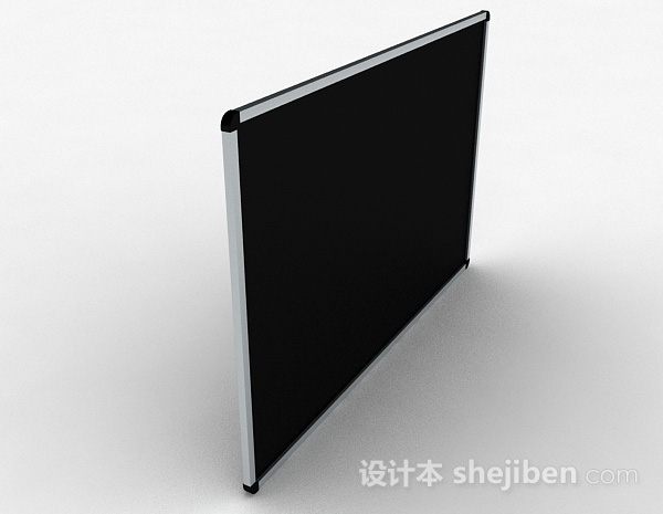 设计本黑色方形黑板3d模型下载