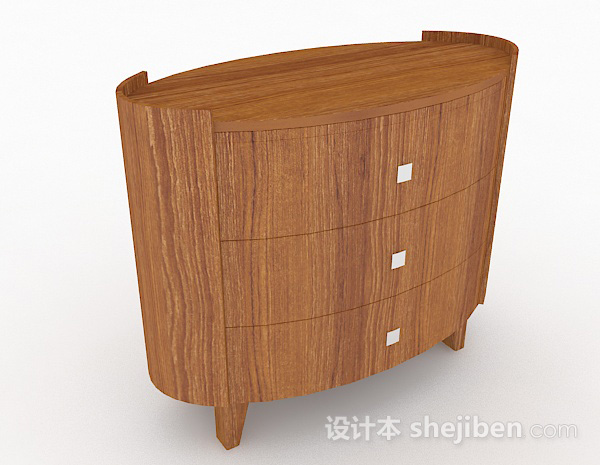 简约木质床头柜3d模型下载