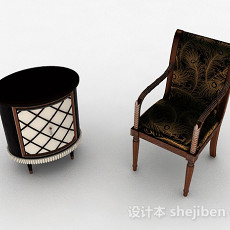 复古家居椅子3d模型下载