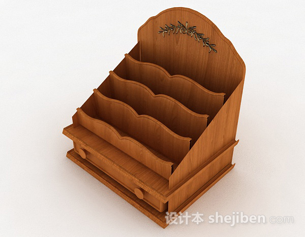 现代风格木质桌上收纳盒3d模型下载