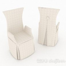 白色休闲椅子3d模型下载