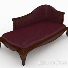 欧式紫色贵妃椅3d模型下载