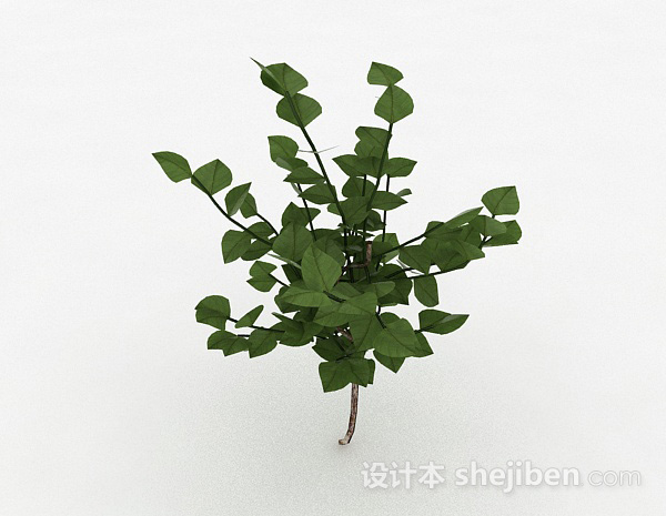 设计本椭圆形树叶景观树3d模型下载