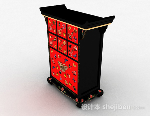 中式风格中式风格衣柜3d模型下载