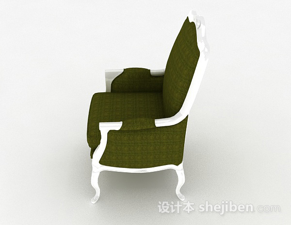 免费欧式绿色单人沙发3d模型下载