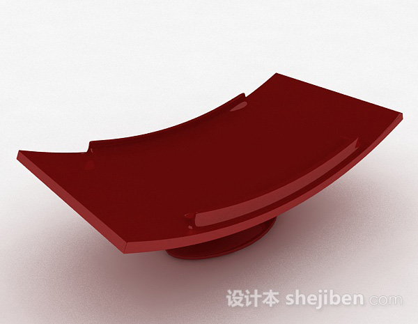 红色餐盘3d模型下载