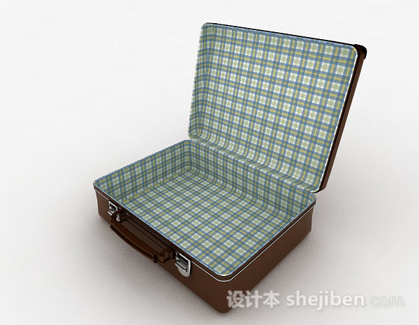 复古行李皮箱3d模型下载