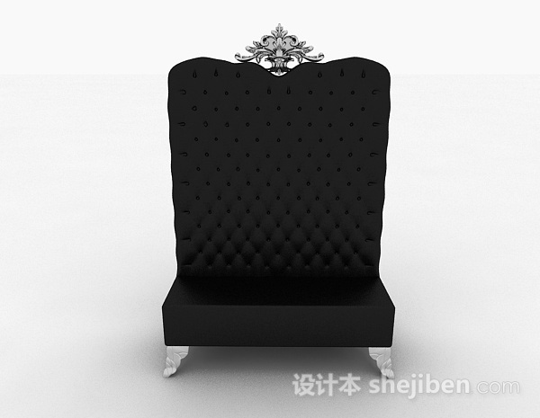 欧式风格欧式黑色单人沙发3d模型下载