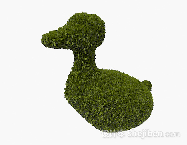 设计本鸭子造型公园植卉3d模型下载