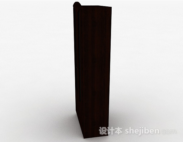 设计本棕色木质双门多层展示柜3d模型下载