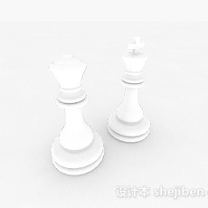 白色象棋棋子3d模型下载